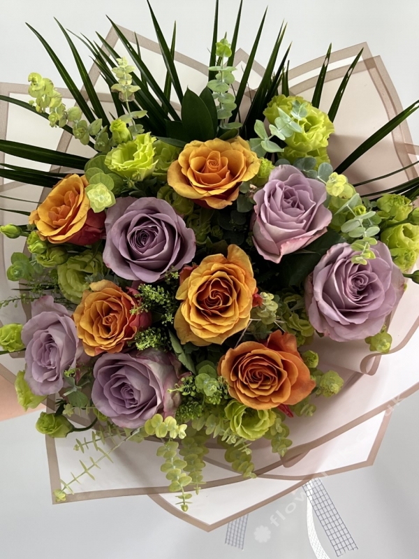 Lilac & Orange Rose Bouquet