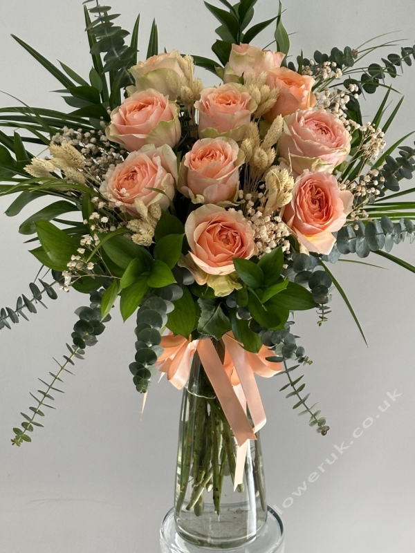 Decorative Peach Rose Arrangement