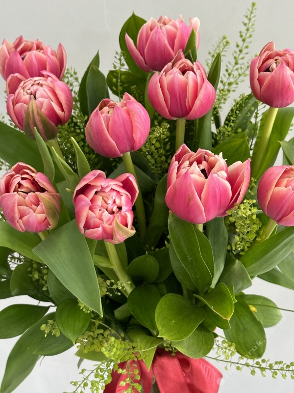 Pink Tulips In Vase