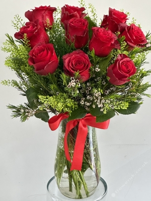 Red Roses In Vase