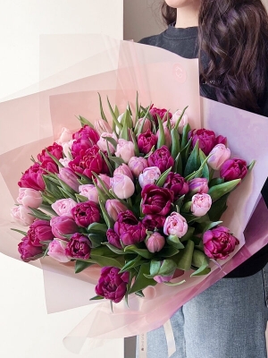 Pink & Purple Tulip Bouquet