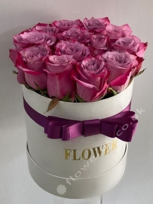 Purple Roses In Box