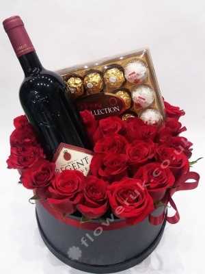 Rose & Wine & Chocolate Box