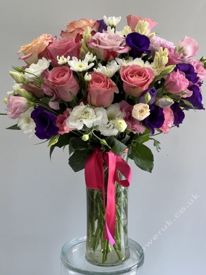 Rose & Wildflowers Vase Arrangement