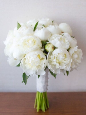 Elegant White Peony Bridal Bouquet