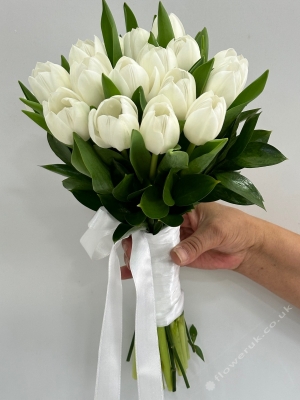 White Tulip Bridal Bouquet