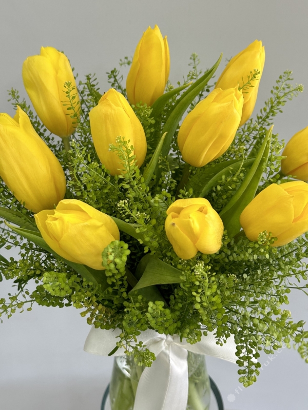 Yellow Tulips In Vase